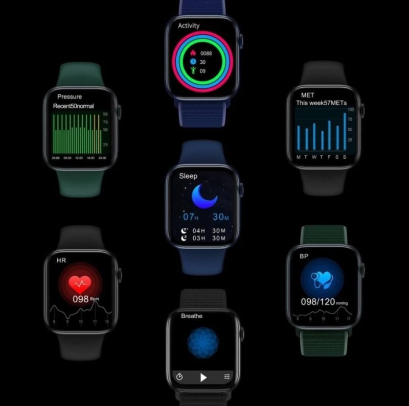 CrossBeats Ignite S4- 1.8” 3D curved, BT Calling, Blood glucose, Health & Fitness tracking Smartwatch (Green Strap, With Free Nylon Strap) - Image 3