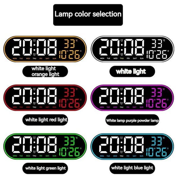 Budi GH8021 Digital LED Wall Clock with Remote Control - Image 3