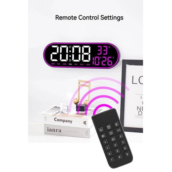 Budi GH8021 Digital LED Wall Clock with Remote Control - Image 2