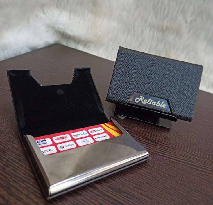 Premium Textured Black Card Holder