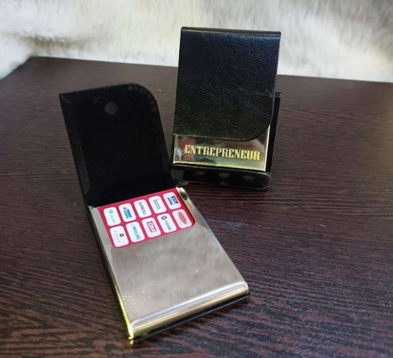 Premium Textured Black Card Holder