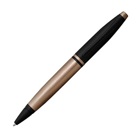 Cross Calais Brushed Rose Gold Plate and Black Lacquer Ballpoint Pen AT0112-27