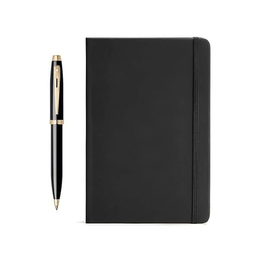 Sheaffer 9322 Gift 100 Ballpoint Pen – Black With Gold Tone Trim And A5 Note Book - Image 5
