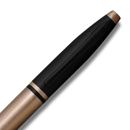 Cross Calais Brushed Rose Gold Plate and Black Lacquer Ballpoint Pen AT0112-27 - Image 2