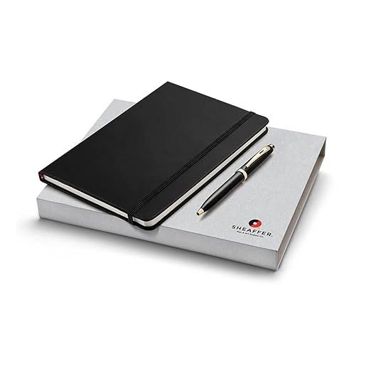 Sheaffer 9322 Gift 100 Ballpoint Pen – Black With Gold Tone Trim And A5 Note Book