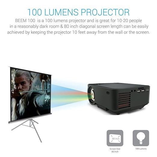 Portronics POR 624 Portable LED Projector (Black), USB - Image 5