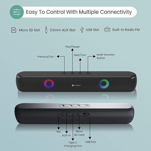 Portronics Decibel 21 10W Wireless Bluetooth Soundbar - Image 2