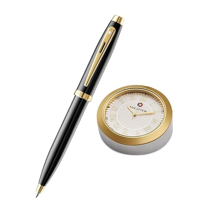 Sheaffer 9322 Ballpoint Pen With Gold Chrome Table Clock - Image 4