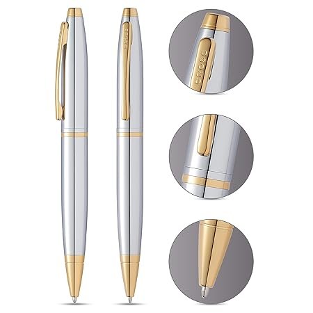 Cross Calais Medalist Chrome and Gold plate Ballpoint Pen (AT0112-15) - Image 2