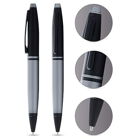 Cross Calais Matte Gray and Black Lacquer Ballpoint Pen AT0112-26 - Image 3