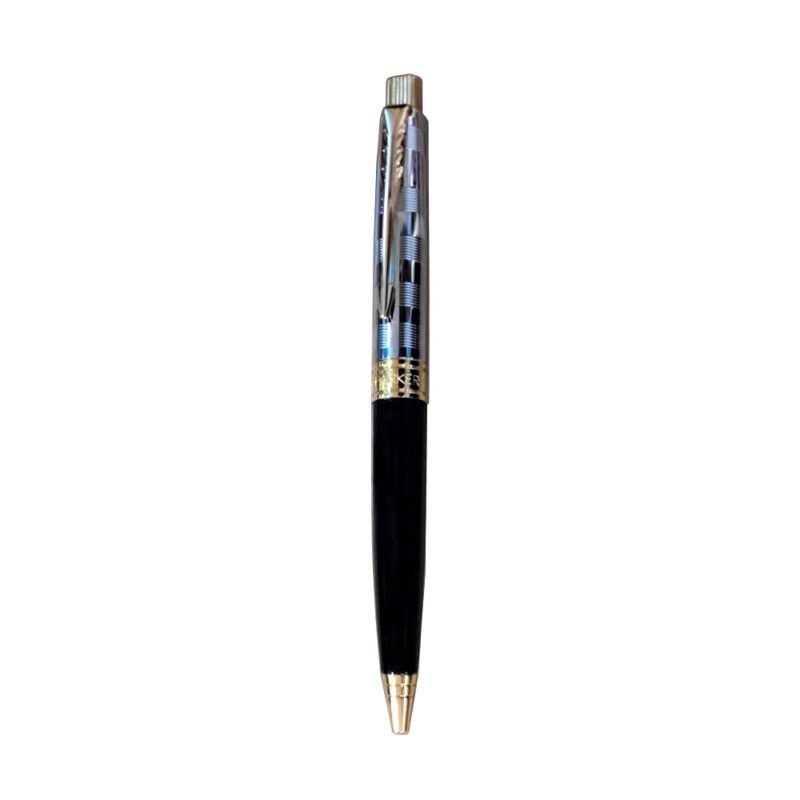 Parker Aster Black & Chrome Deluxe Gold Trim Ballpoint Pen - Image 2