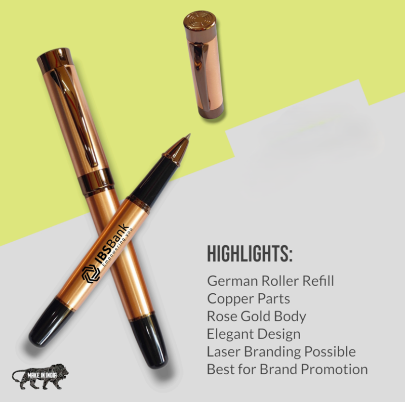 German roller refill copper body pen - Image 2