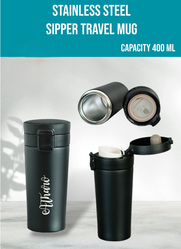 Stainless Steel Sipper Travel Mug - Image 2