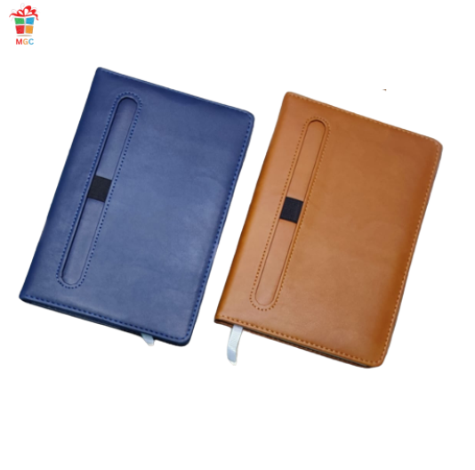 Pen holder on top of an A5 notebook