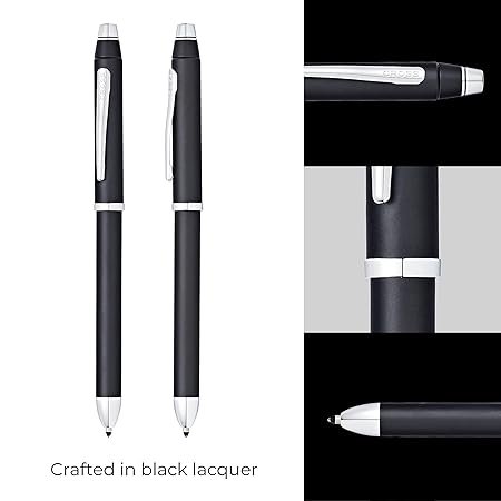 Cross Tech3+ Multifunction Pen with Stylus, Satin Black with Chrome - Image 4