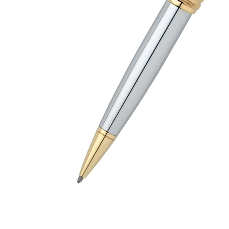 Cross AT0452-6 Bailey Medalist Ballpoint Pen Chrome with Gold Trims - Image 4