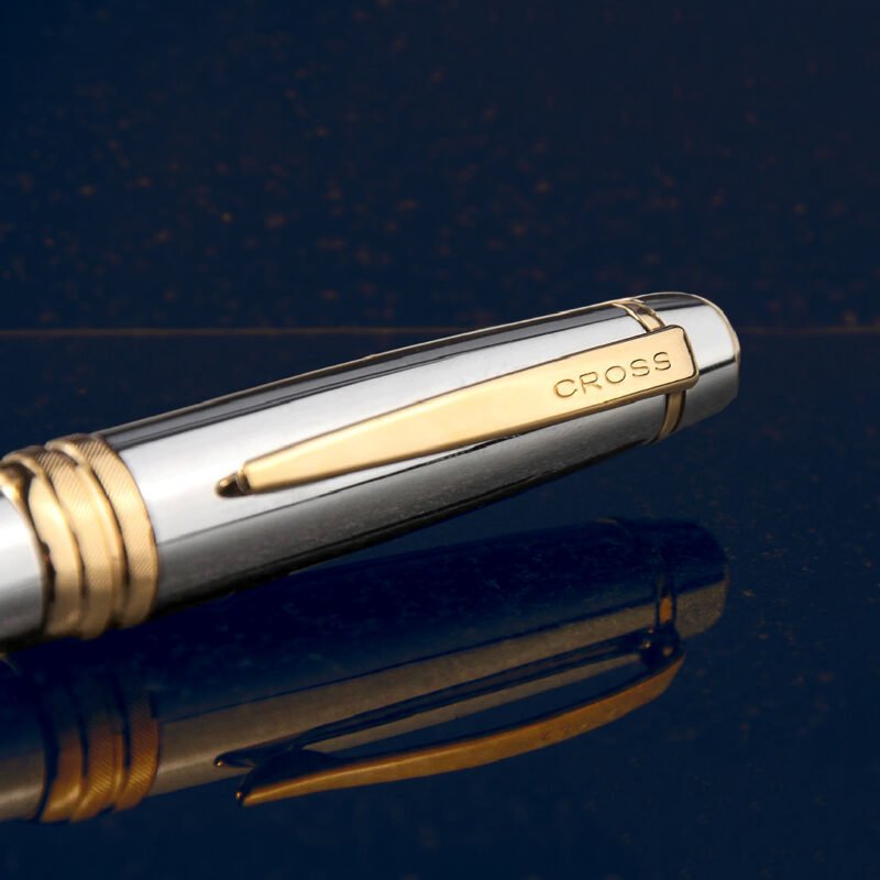 Cross AT0452-6 Bailey Medalist Ballpoint Pen Chrome with Gold Trims - Image 5