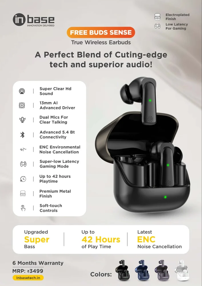 Urban Inbase Free Buds Sense, 10 Hours, Mobile - Image 2