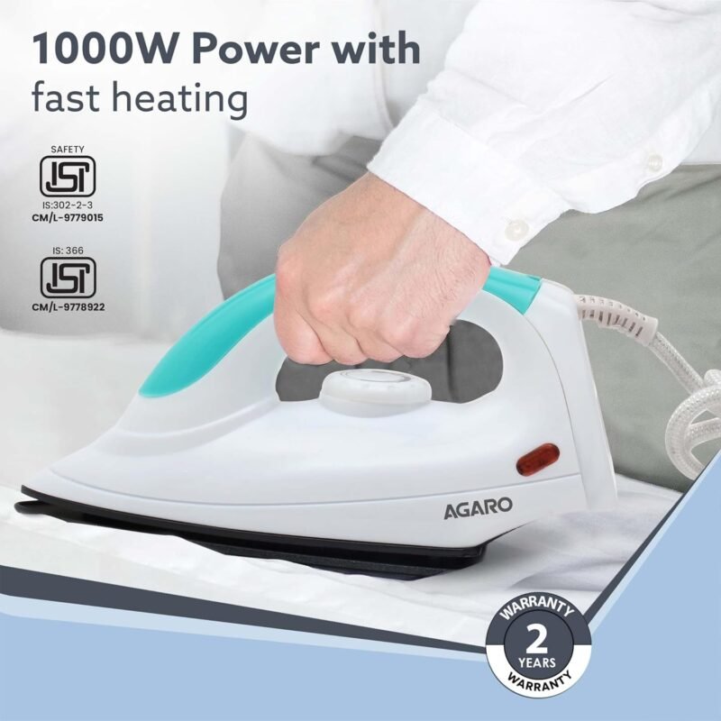 AGARO Grand Electric Dry Iron, 1000W - Image 2