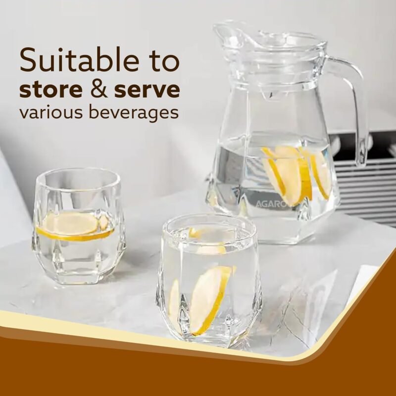 AGARO Elegant Glass Jug, 1.3L - Image 5