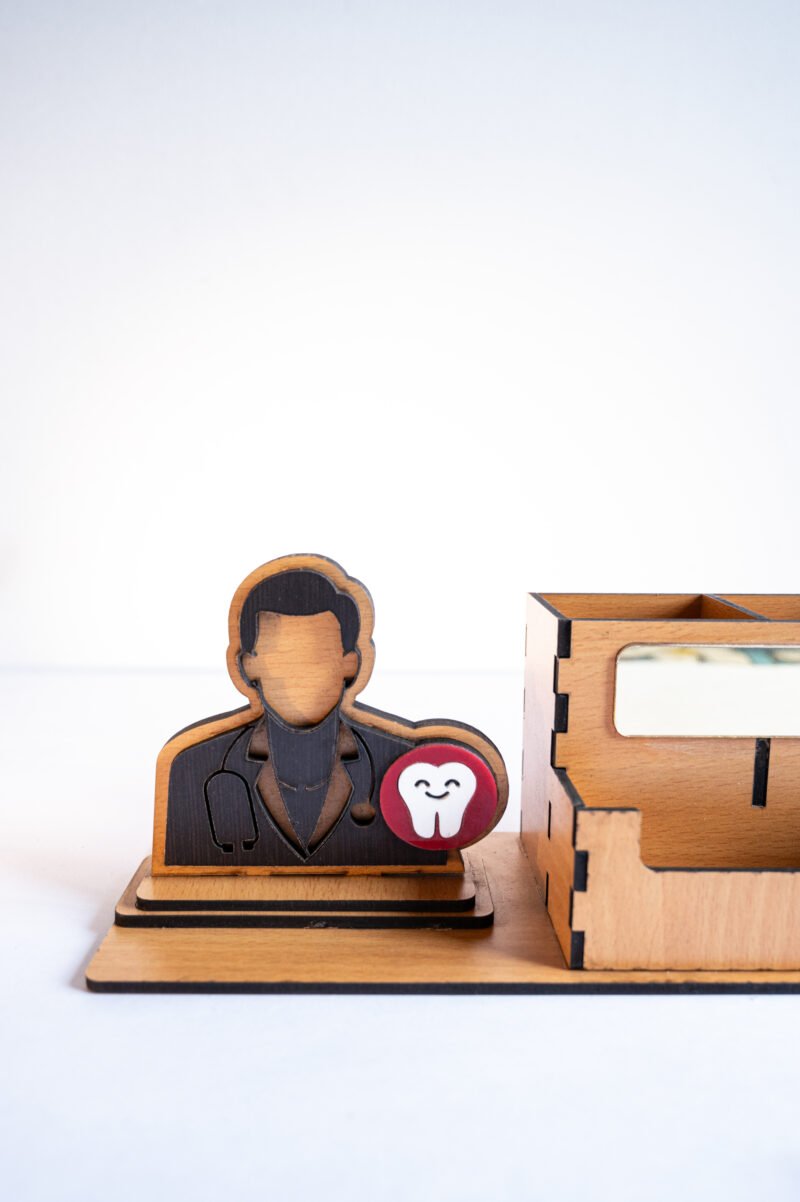 Wooden Mobile & Pen Stand - Image 2