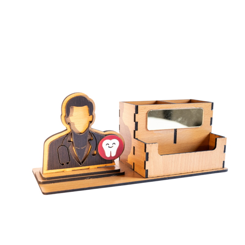 Wooden Mobile & Pen Stand